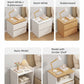 Modern Nightstand Oak Wood Grain Top White Cabinet Open Shelf Finger Pull