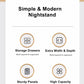 Modern Nightstand Wood Effect Top White Cabinet Triple Drawer Finger Pull Design