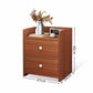 2x Bedside table walnut wood grain tray drawers vintage style furniture