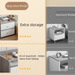 Two-Tone Nightstand Light Gray Wood White Drawers Safety Edge Wooden Knobs