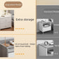 2x Bedside table set with drawers, minimalist design, white finish, modern style