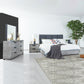 Queen 5 Pcs Bedroom Suite Fabric Upholstery MDF Combination of Black & Cement Colour