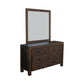 4 Pieces Bedroom Suite in Solid Wood Veneered Acacia Construction Timber Slat Double Size Chocolate Colour Bed, Bedside Table & Dresser