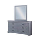 5 Pieces Bedroom Suite in Solid Wood & MDF Queen Size Grey Colour Bed, Bedside Table, Dresser & Tallboy