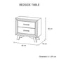 4 Pieces Bedroom Suite King Size Silver Brush in Acacia Wood Construction Bed, Bedside Table & Dresser