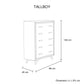 4 Pieces Bedroom Suite King Size Silver Brush in Acacia Wood Construction Bed, Bedside Table & Tallboy