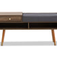 Designer Cabinet Bench Storage with Seat Wooden Shelf Hallway Cupboard - Walnut