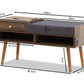 Designer Cabinet Bench Storage with Seat Wooden Shelf Hallway Cupboard - Walnut
