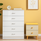 NNECN 5 Layer White Drawer Chest Storage with Bedside Table