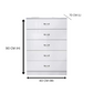 NNECN 5 Layer White Drawer Chest Storage with Bedside Table