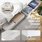Artiss Bed Frame King Single Size Wooden with 2 Storage Drawers White