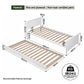 Artiss Single Bed Frame with Trundle Solid Wood Toddler Bunk Bed with Headboard White