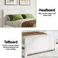 Artiss Single Bed Frame with Trundle Solid Wood Toddler Bunk Bed with Headboard White