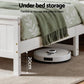 Artiss Queen Bed Frame with Storage Headboard and Footboard Wooden Bed Base White
