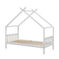 Artiss Bed Frame Wooden Base Kids Single Timber House Beds White