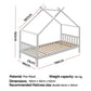 Artiss Bed Frame Wooden Base Kids Single Timber House Beds White