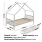 Artiss Bed Frame Wooden Base Kids Single Timber House  with 2 Storage Drawers Beds White