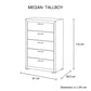 4 Pieces Storage Bedroom Suite Upholstery Fabric in Light Grey with Base Drawers Queen Size Oak Colour Bed, Bedside Table & Tallboy